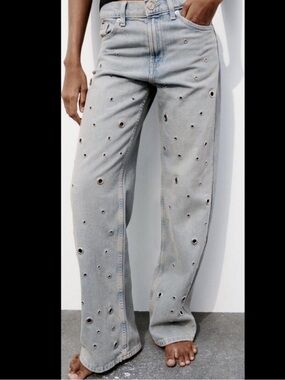 Zara Grommet  Wide-Leg Jeans